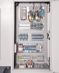 The large control cabinet is equipped with high-quality components