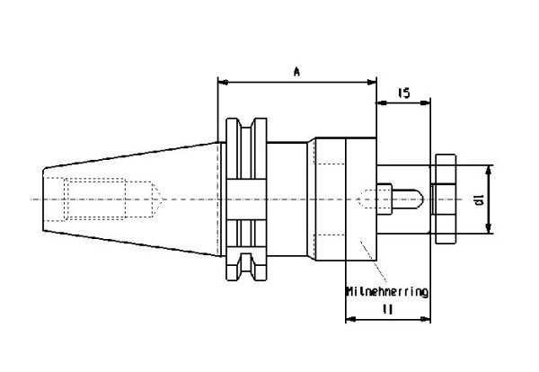 Комбинированная оправка для насадных фрез DIN 69871, SK 40, Ø 27 - Крепление для установки фрезерных и ножевых головок на обрабатывающие центры