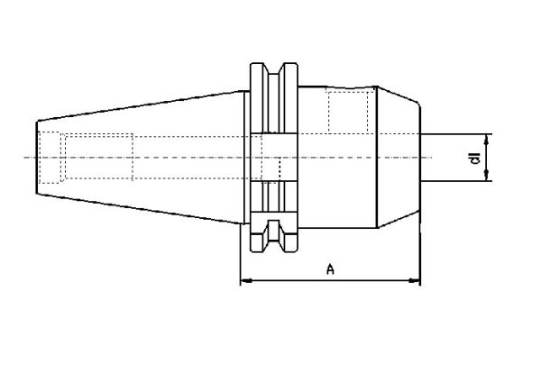 Mandriles de superficie, Weldon DIN 69871, ST 40, Ø 6 x 50 - Montaje de herramienta para eje Weldon para centros de maquinado