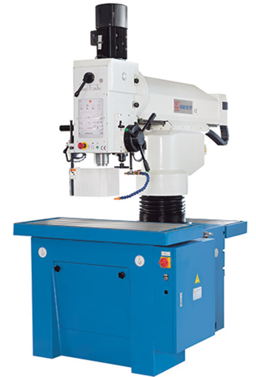 KSR 50 VT - Fast smooth positioning of the drilling quill on 3 possible workstations, with servo quill feed and infinitely variable spindle speed, large touchscreen control panel and extra drilling power
