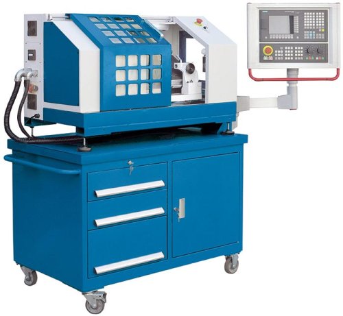 LabTurn 2028 - Compact mobile inclined-bed lathe with Siemens CNC control and tool turret for training and model construction