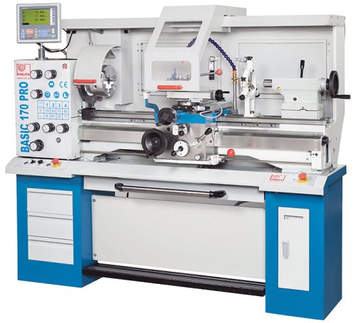 Basic 170 Super Pro - Top model of the mechanic's lathes, perfect for workshop and training with complete equipment and modern ergonomics.