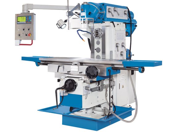 UWF 6 - With extended travel on axes, universal type milling head, ISO50 spindle, automatic feed on all axis and swiveling table