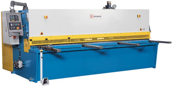 KHT M NC - Swing cut construction with Estun E21 NC control and pneumatic sheet support
