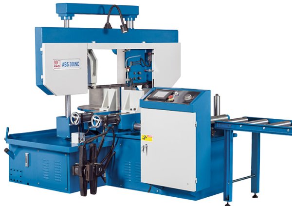ABS 300 NC - NC controlled double column design with programmable cutting angle adjustment, as well as hydraulic feed, workpiece and bundle clamping