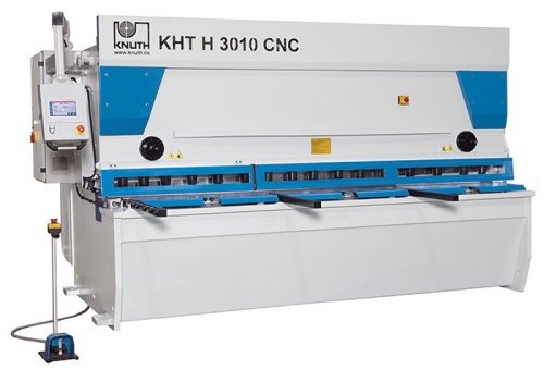 KHT H CNC - Guided guillotine shear with high cutting performance, adjustable cutting angle and proven Cybelec CNC control system